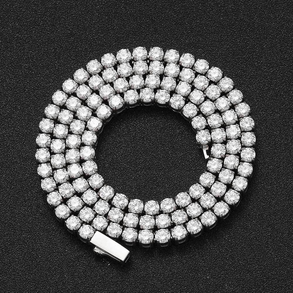 4MM White Gold Plated Tennis Chain