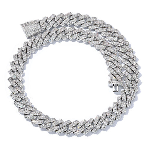 14mm 925 silver moissanite diamond cuban chain Gubanlink