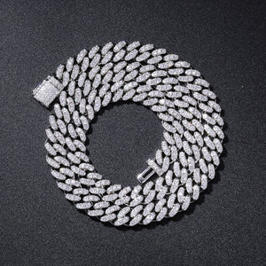 10MM White Gold Plated Iced Out Cuban Link Chain