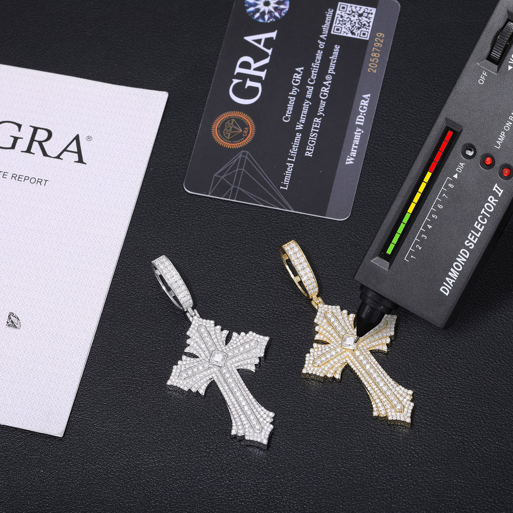 Moissanite Abstract Cross Pendant