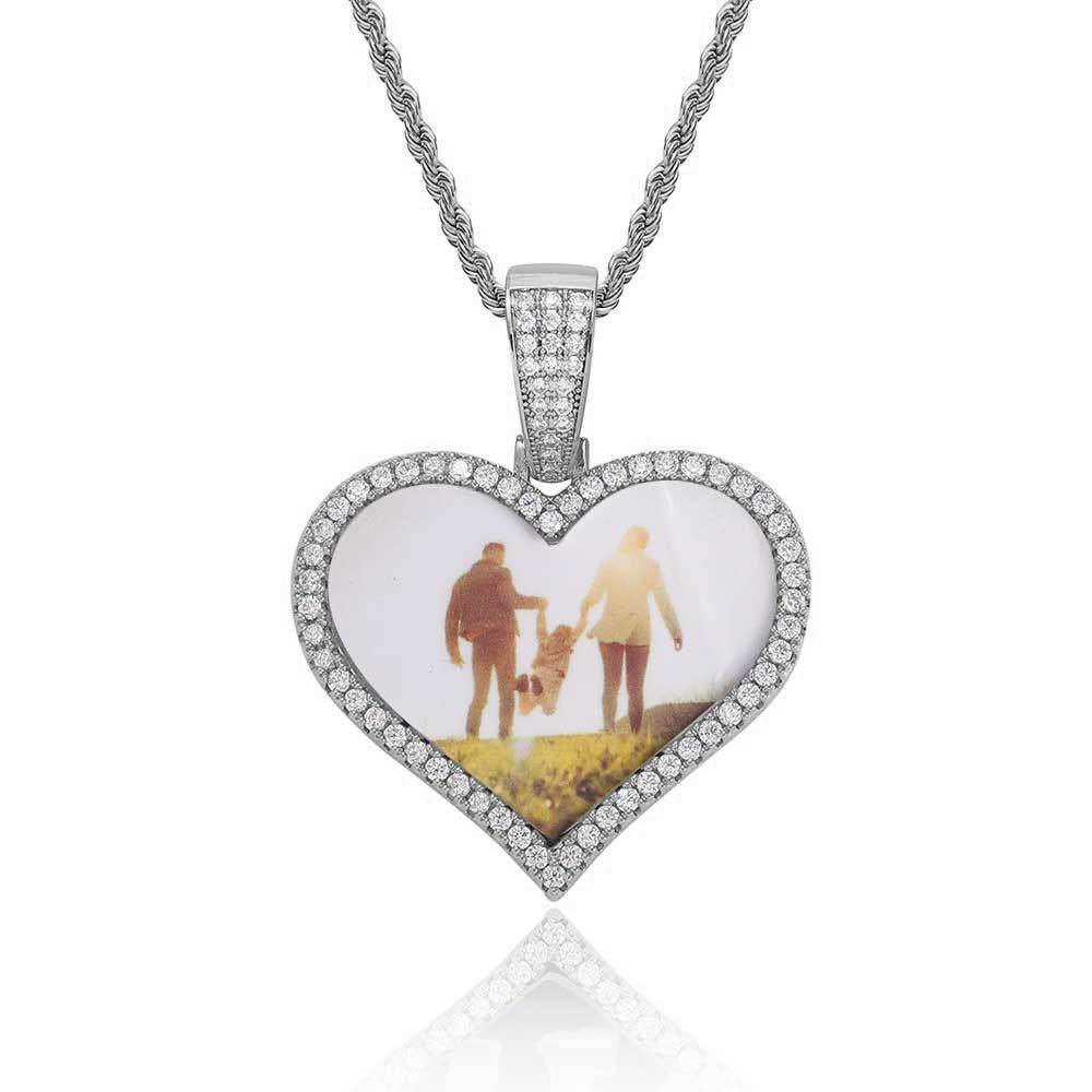 Love Photo Zircon Frame Pendant