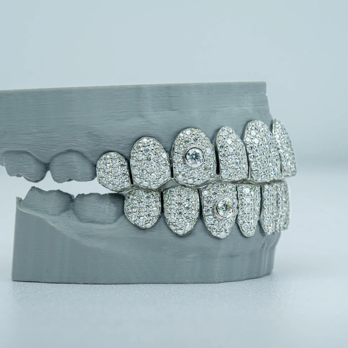 10 on 10 Featured inlay S925  VSS Moissanite Diamond Grillz Gubanlink