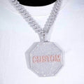 3D Big Octagon Custom Letter Pendant Thegoldlinks