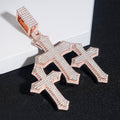 Moissanite Triple Cross Pendant gubanlink