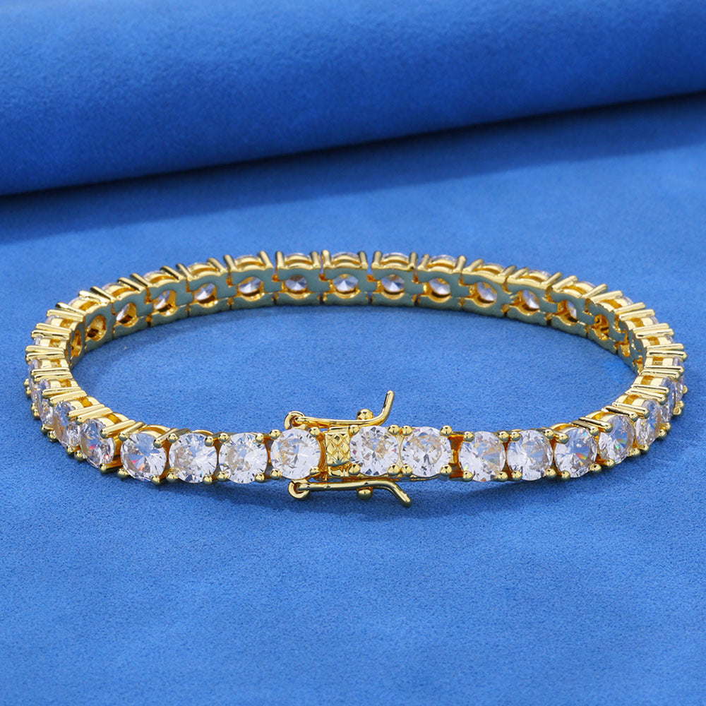 Gold 925 Silver Moissanite Tennis Bracelet (ALL SIZES) Gubanlink