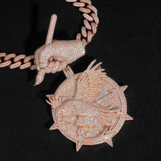 3D Bird Moissanite Hip Hop Pendant