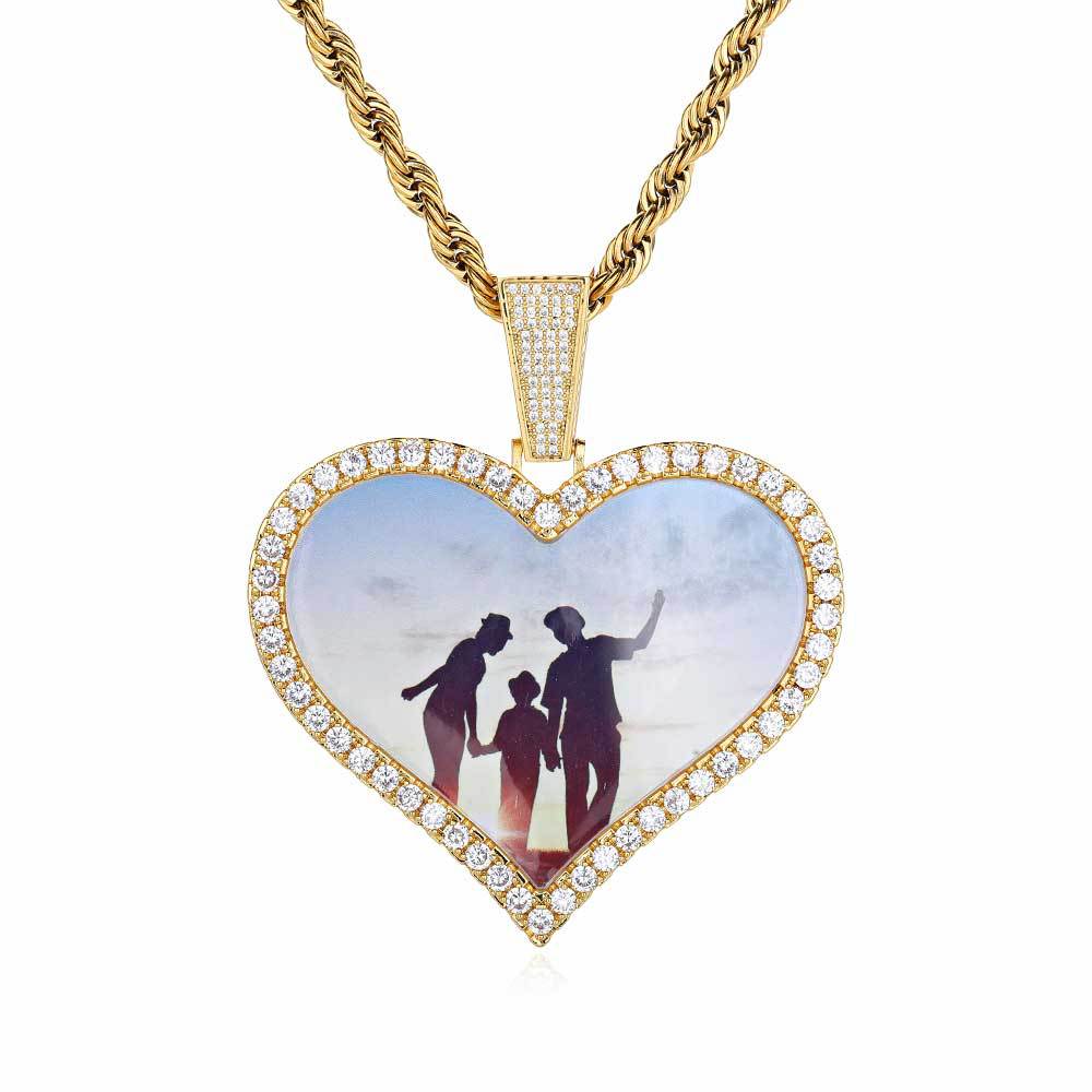 Love Photo Zircon Frame Pendant