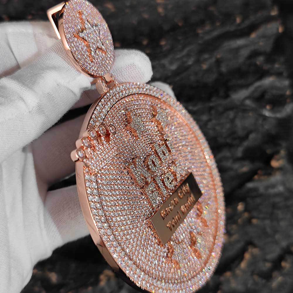 Customized Letter and Number Round Star Crown Pendant