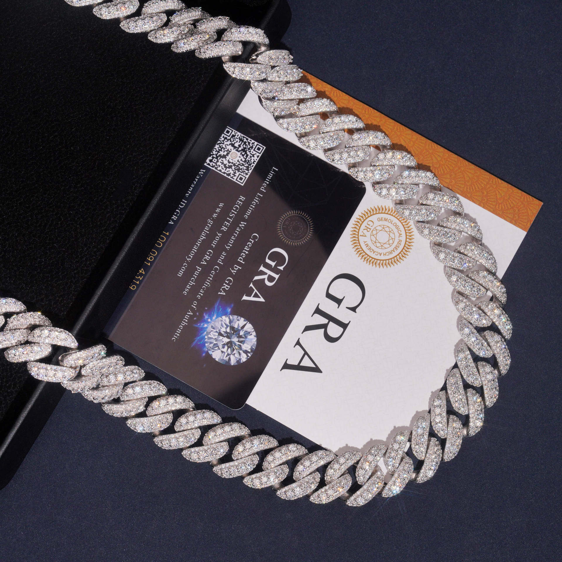 13mm/15mm/16mm/18mm New S925 Silver Moissanite Crescent Cuban Chain
