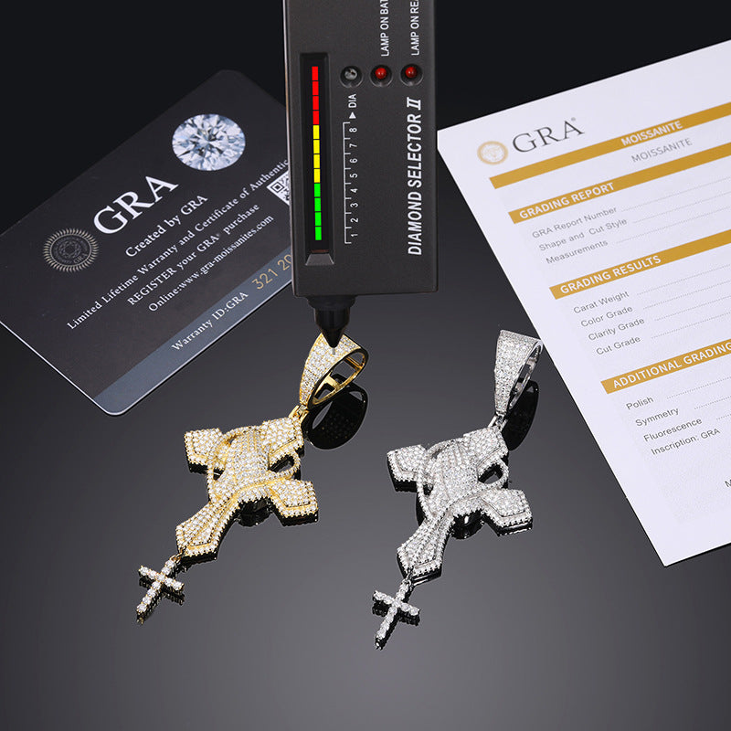 Moissanite S925 Double Cross Pendant UCCIYO