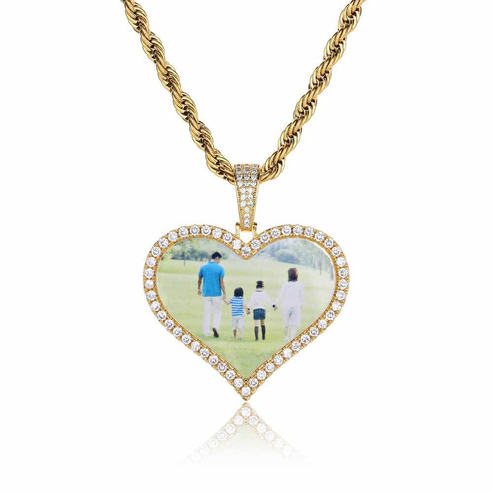 Love Photo Zircon Frame Pendant