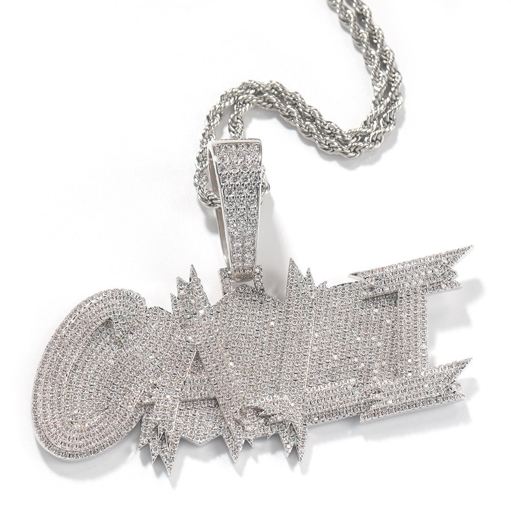 Custom Three-row Letter Hip-hop Pendant Gubanlink