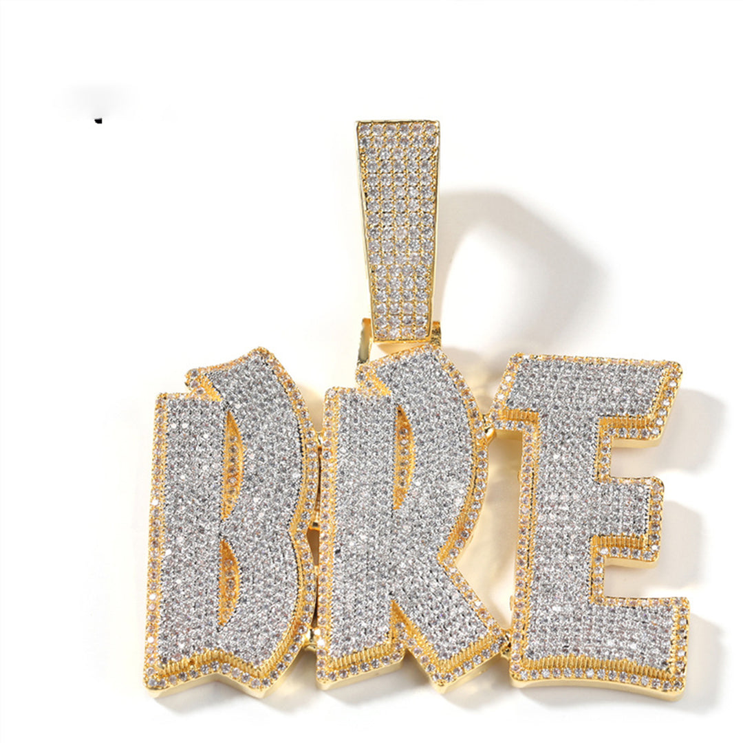 Customized Digital and Alphabet Zircon Pendant