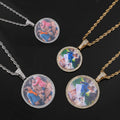 Moissanite S925 Sterling Silver Round Photo Frame Pendant Thegoldlinks