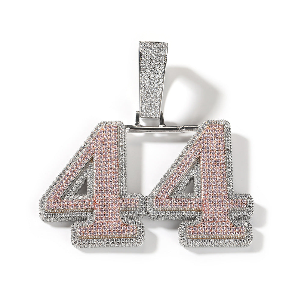 Customized Digital and Alphabet Zircon Pendant