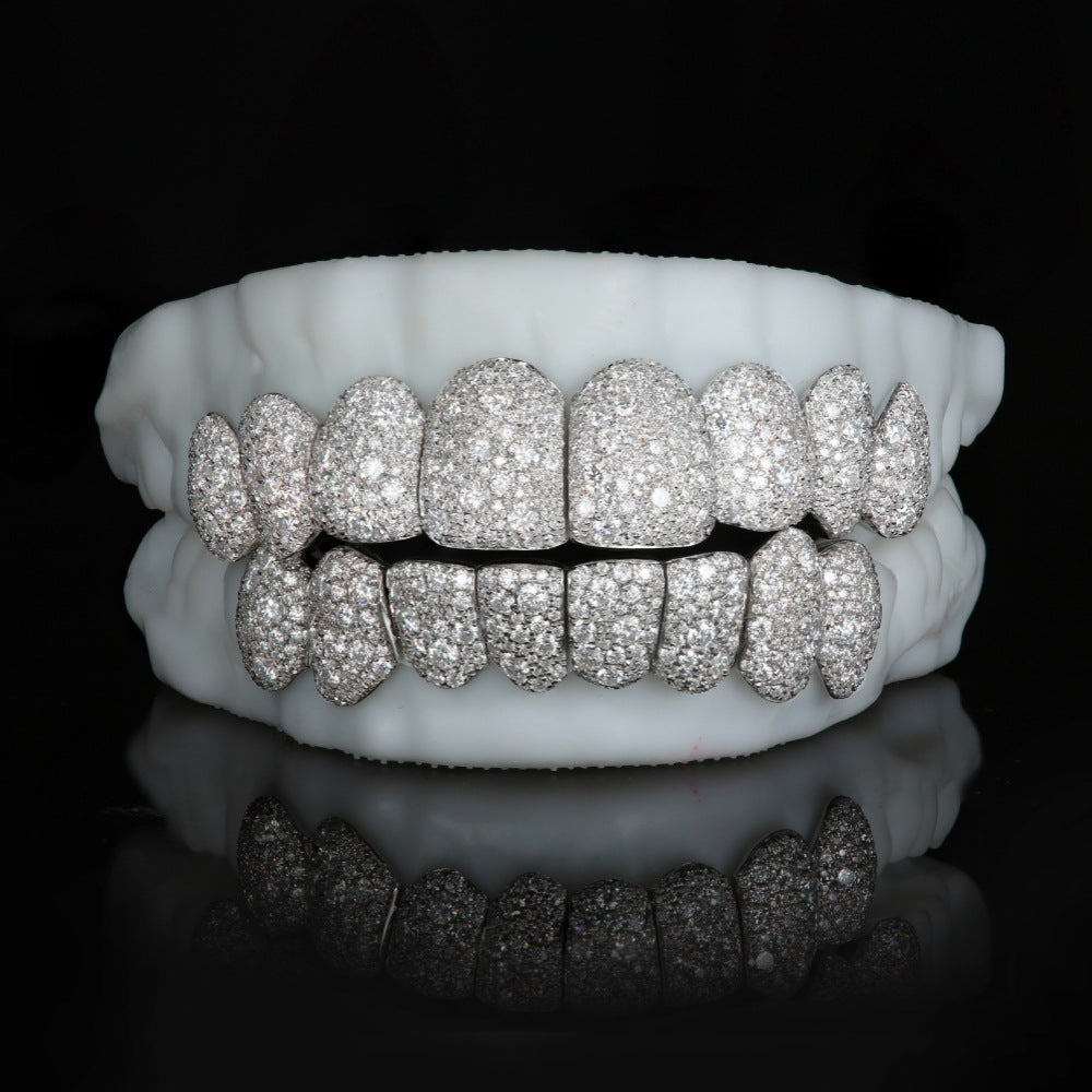 Mosaic Honeycomb S925 Moissanite Diamond Grillz Gubanlink