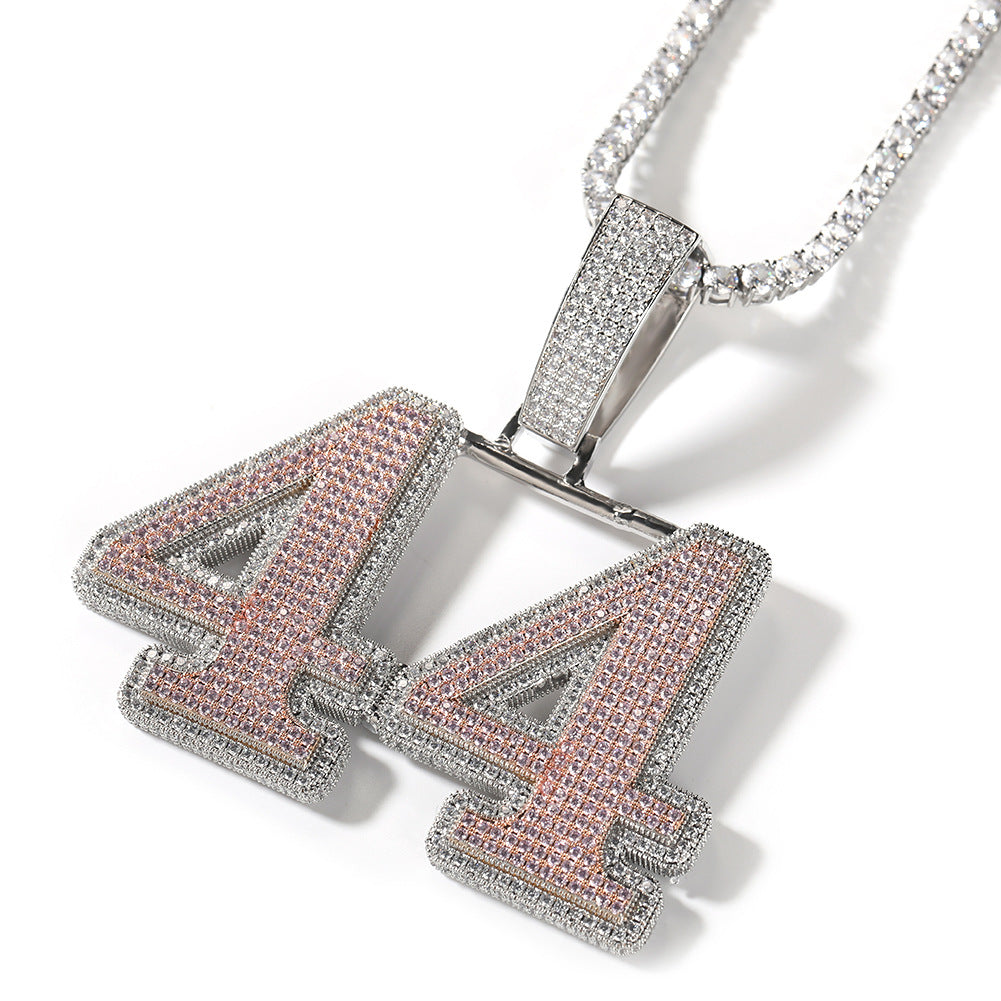 Customized Digital and Alphabet Zircon Pendant