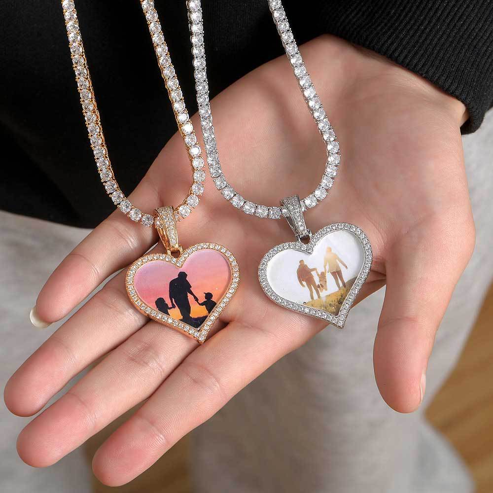 Love Photo Zircon Frame Pendant