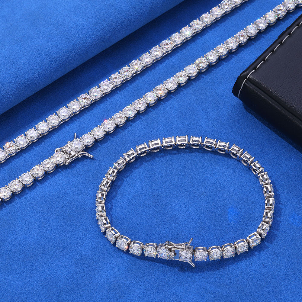 Rose Gold 925 Silver Moissanite Tennis Bracelet (ALL SIZES) Gubanlink