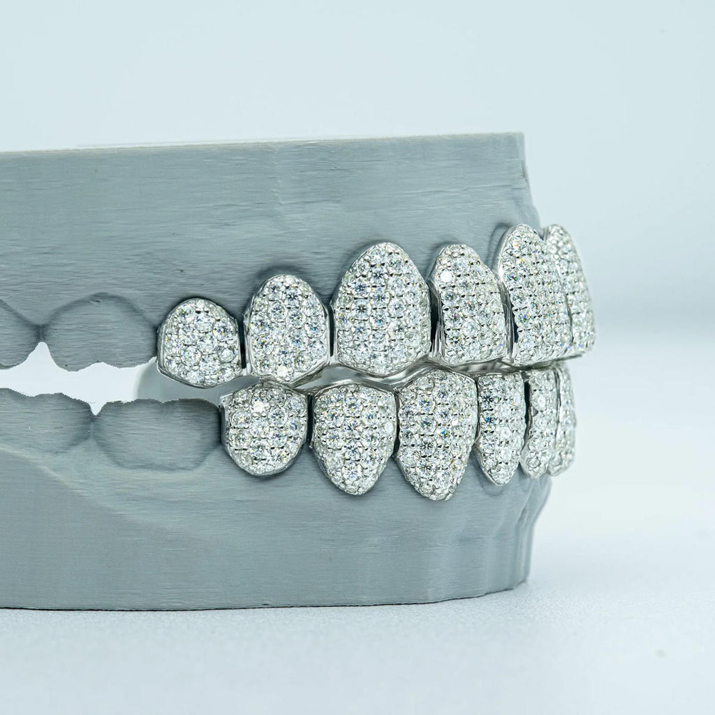 10 on 10 Full Bust Down  S925 VSS Moissanite Diamond Grillz