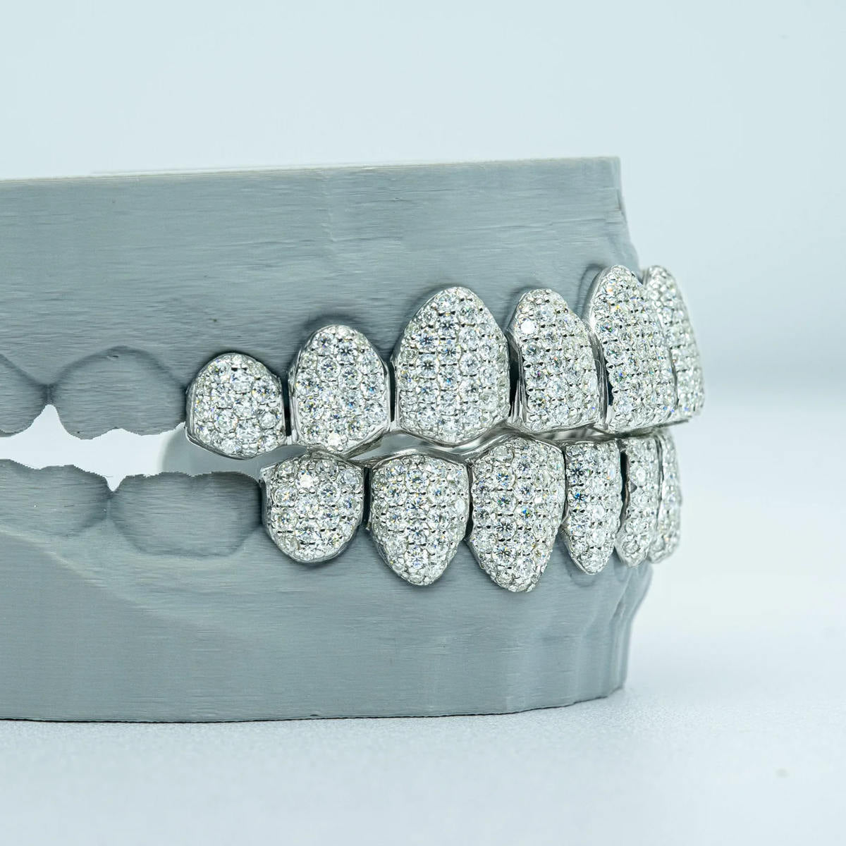 10 on 10 Full Bust Down  S925 VSS Moissanite Diamond Grillz