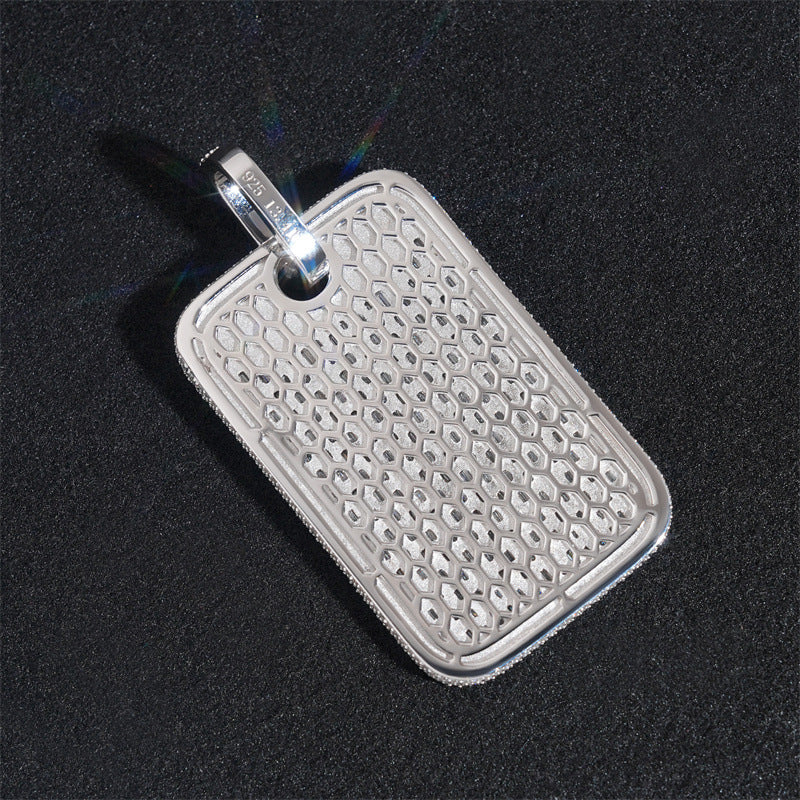 S925 Sterling Silver Moissanite Square Pendant