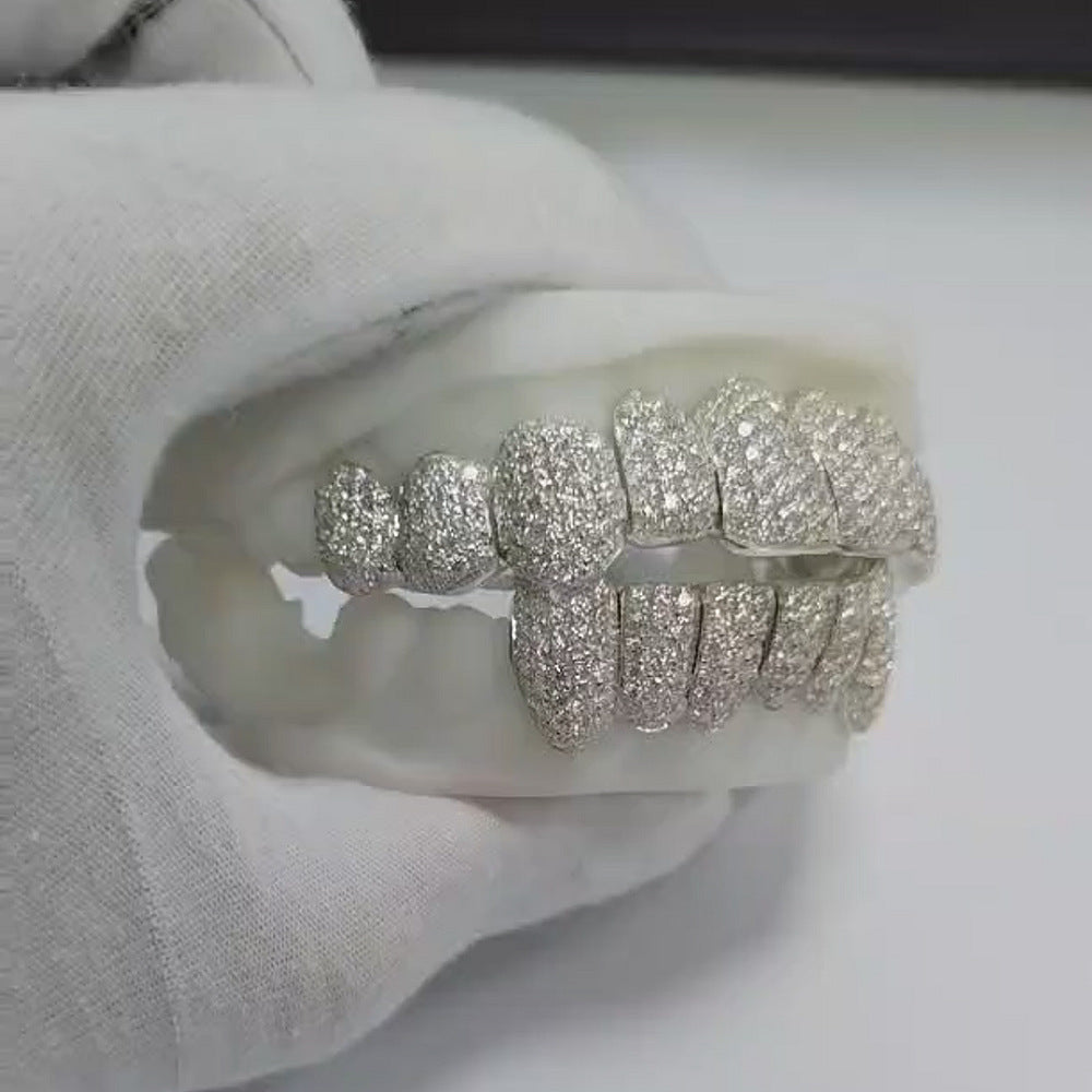 S925 Moissanite Diamond Honeycomb GRILLZ