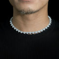 8mm 925 Silver Heart Shape Moissanite Cuban Link Chain Gubanlink