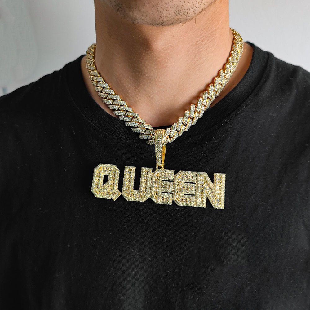 Custom T-square hip-hop letter pendant