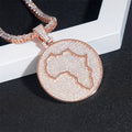 Custom Africa Map Moissanite Pendant Bornreal Jewelry