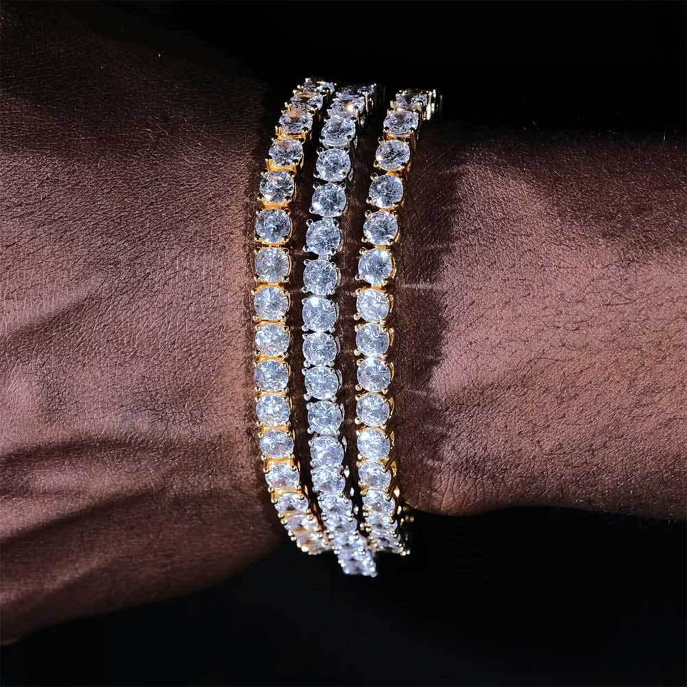 Rose Gold 925 Silver Moissanite Tennis Bracelet (ALL SIZES) Gubanlink