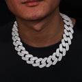 28MM White Gold Diamond Square Zircon Cuban Chain Thegoldlinks