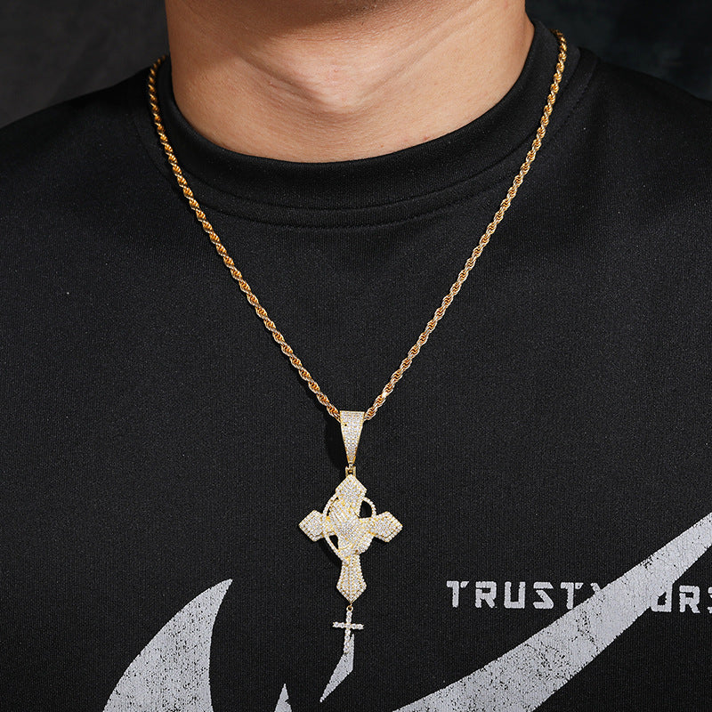 Moissanite S925 Double Cross Pendant
