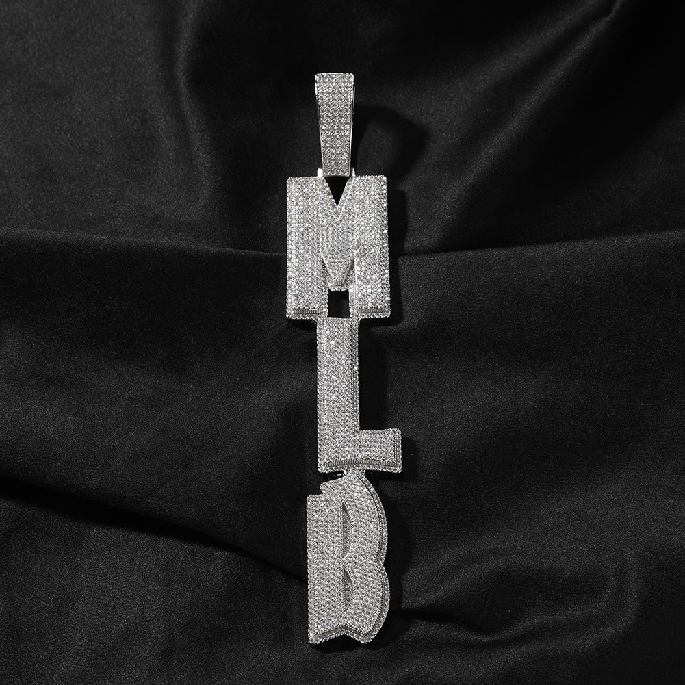 Customized Digital and Alphabet Zircon Pendant