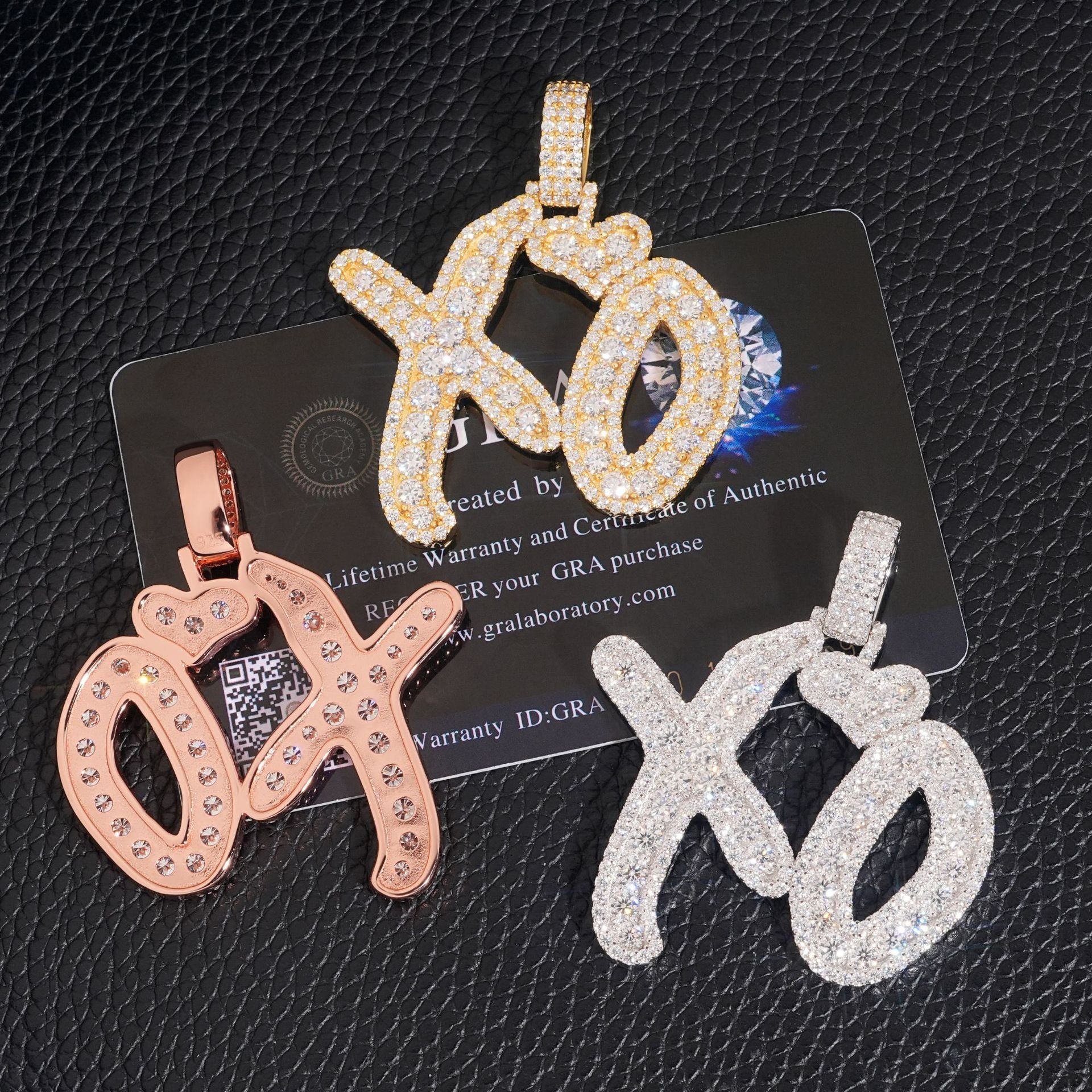 XO VVS moissanite 925 sterling silver hip-hop pendant gubanlink
