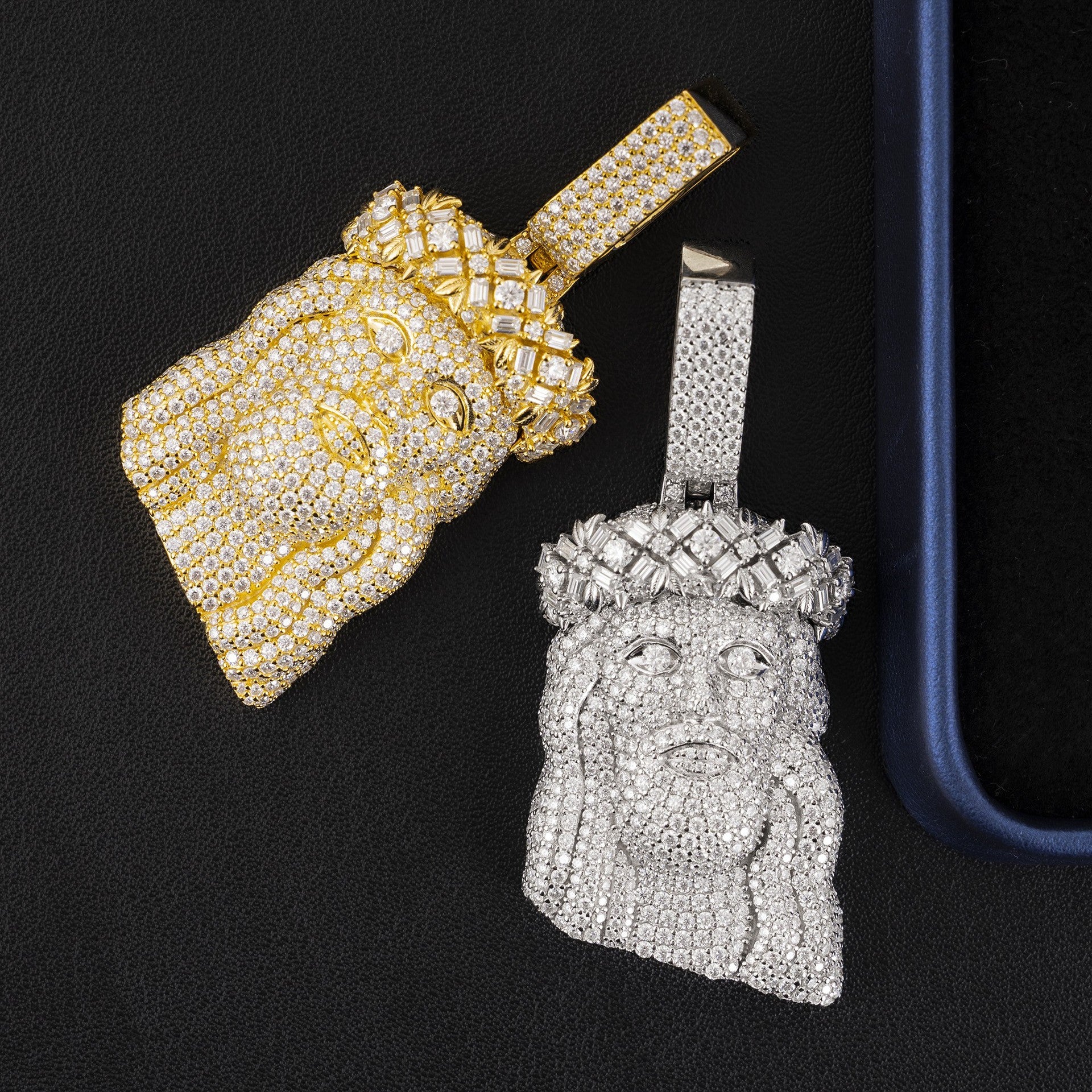 Baguette Moissanite Bell Jesus Pendant