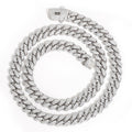 12mm S925 silver double row moissanite Moroccan Cuban Link Chain Gubanlink