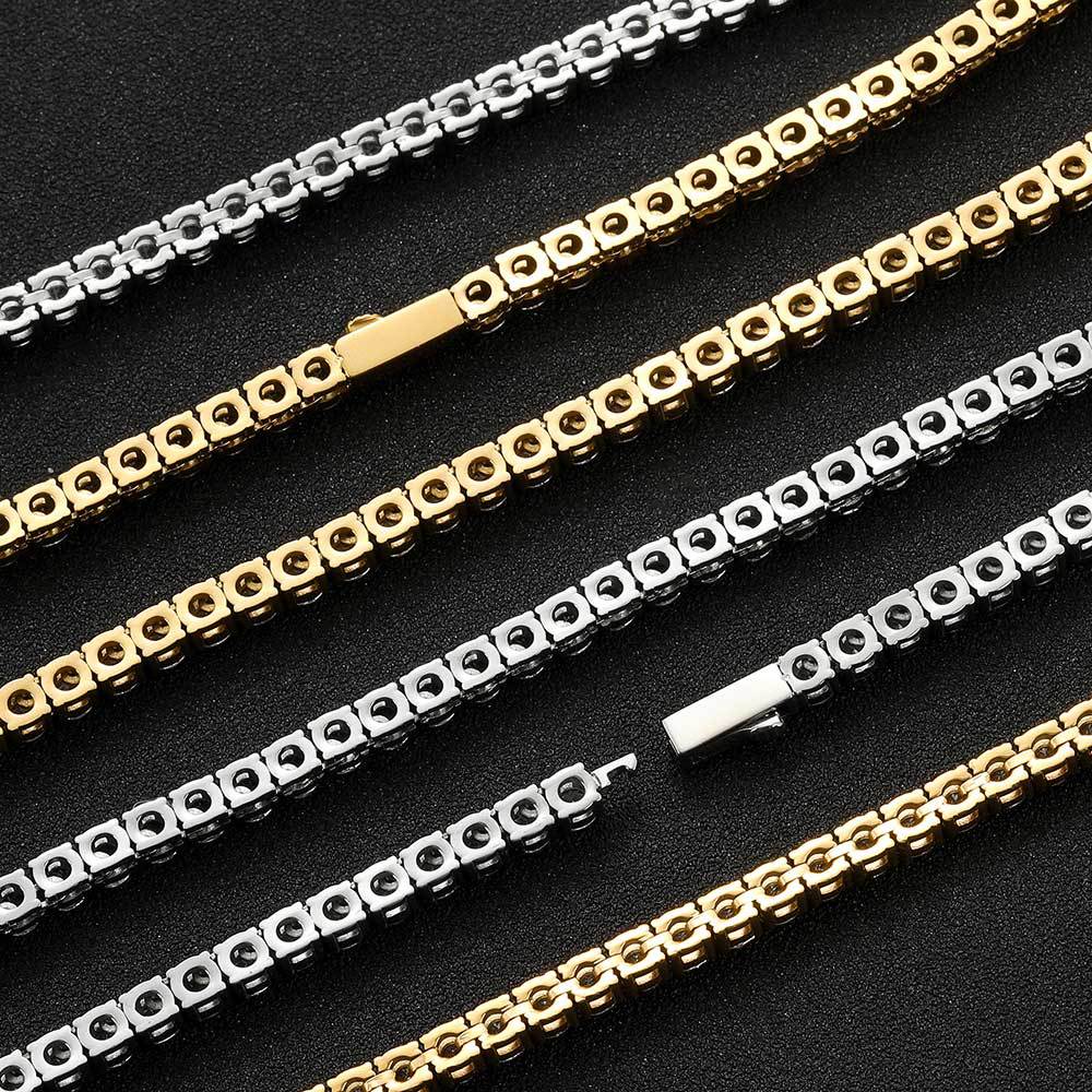 4MM White Gold Plated Tennis Chain