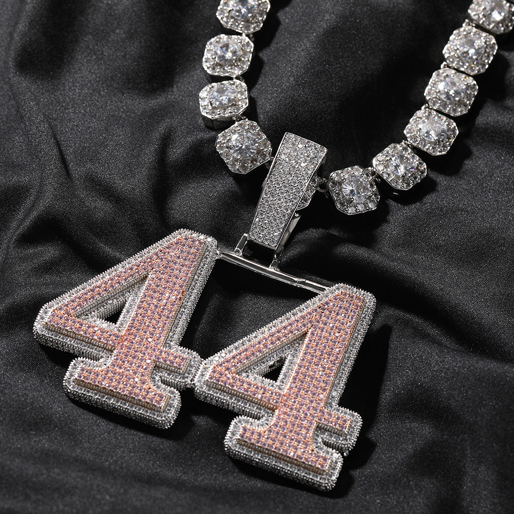 Customized Digital and Alphabet Zircon Pendant