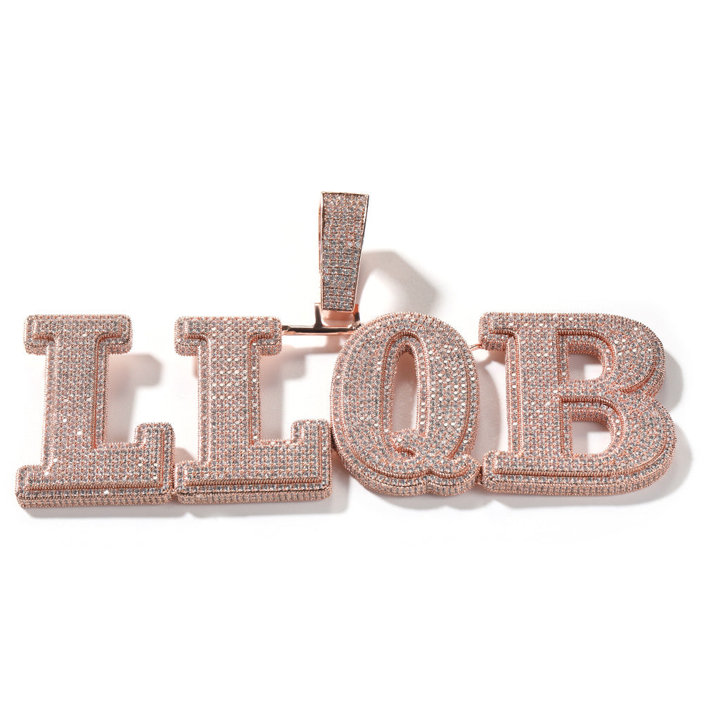 Customized Digital and Alphabet Zircon Pendant