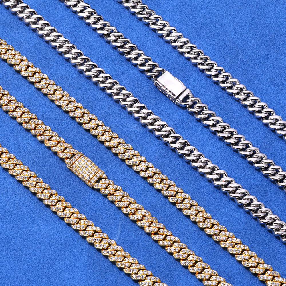 6mm S925 silver single row moissanite Cuban Bracelet