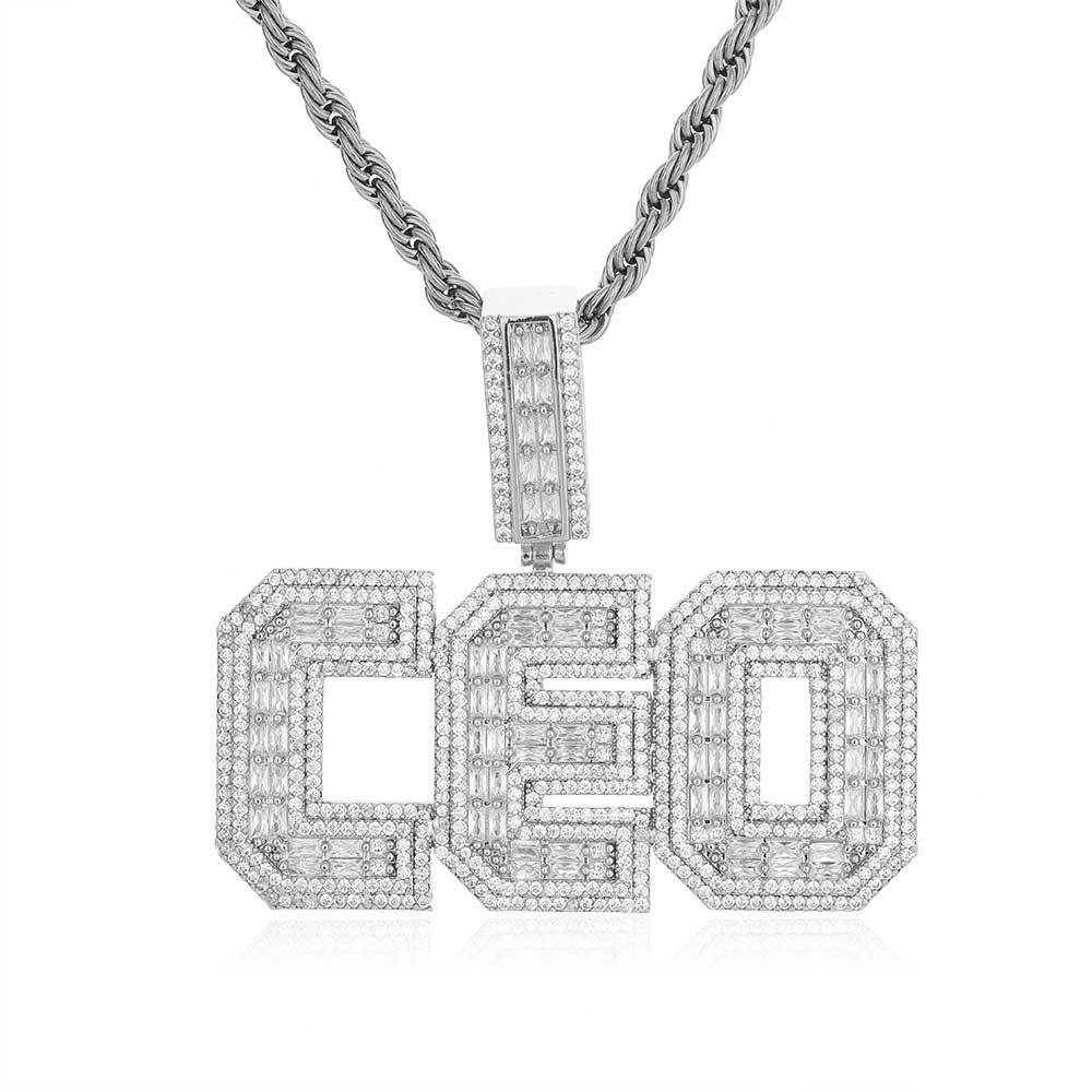 Custom T-square hip-hop letter pendant