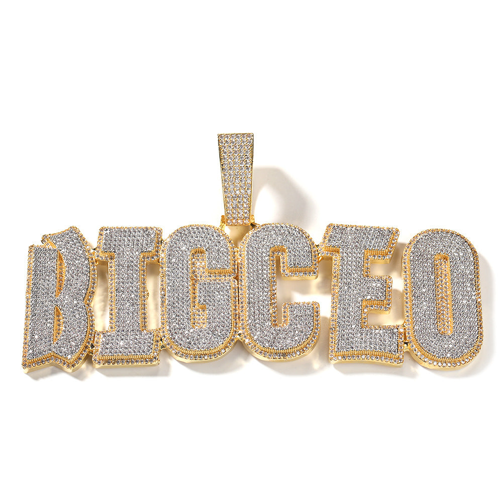 Customized Digital and Alphabet Zircon Pendant