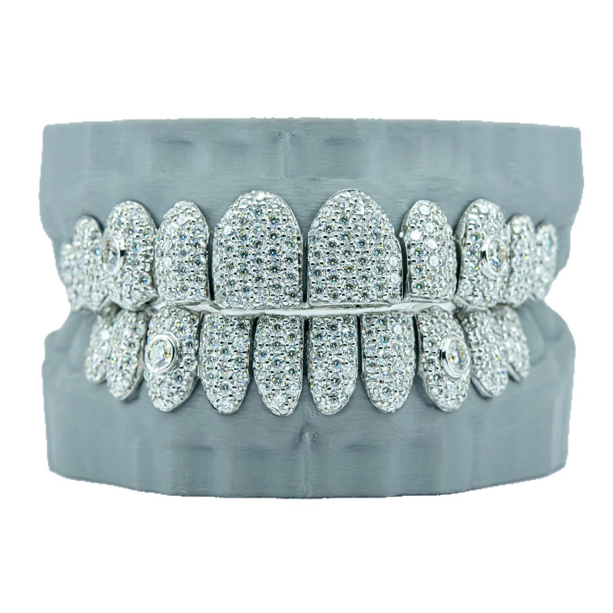 10 on 10 Featured inlay S925  VSS Moissanite Diamond Grillz Gubanlink