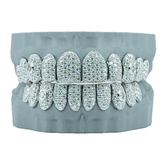 10 on 10 Featured inlay S925  VSS Moissanite Diamond Grillz