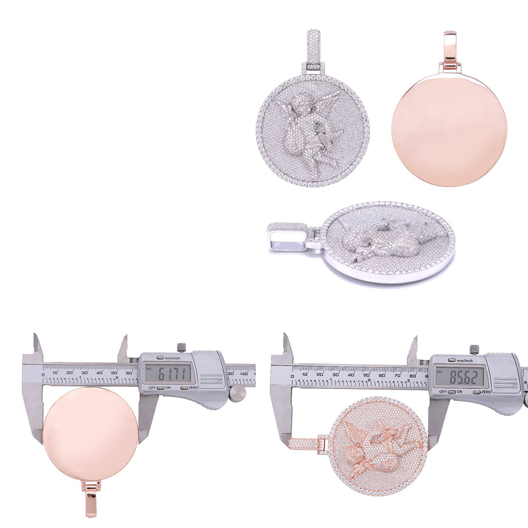 Round Plate Baby Angle Moissanite Pendant