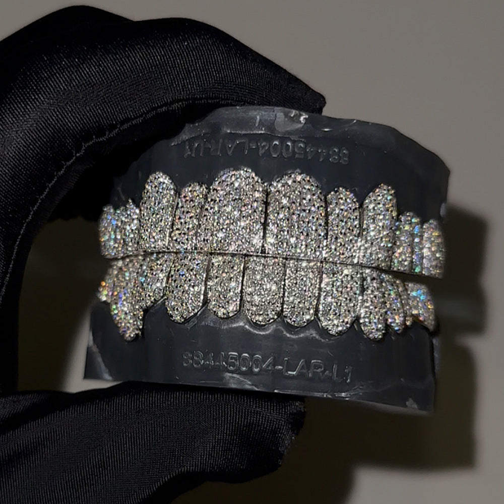 Honeycomb Moissanite 925 Silver GRILLZ