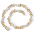 10MM 18K Gold  Plated Iced Out Barb Wire Cuban Link Chain Thegoldlinks