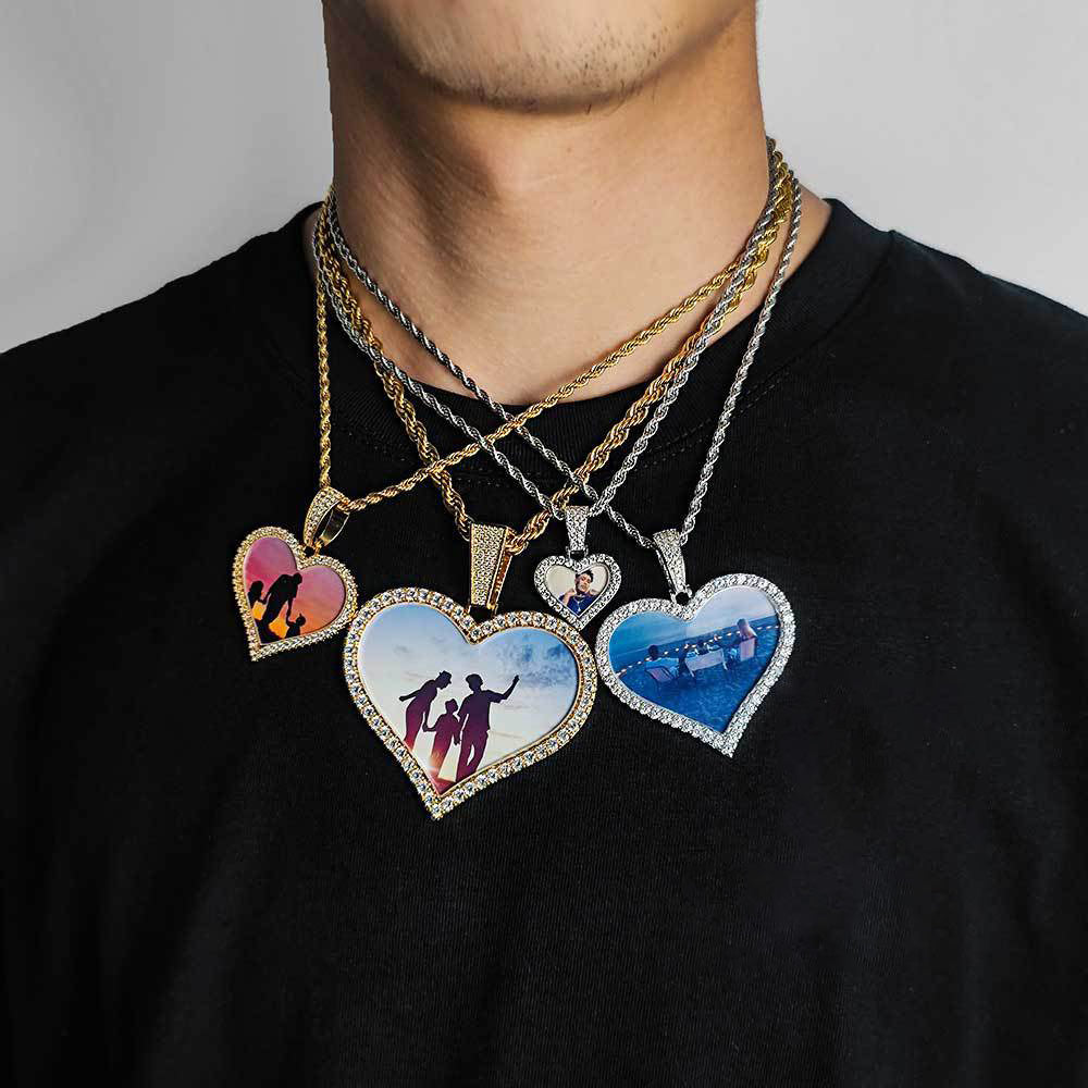 Love Photo Zircon Frame Pendant