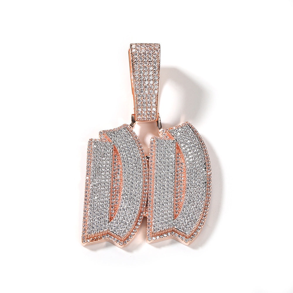 Customized Digital and Alphabet Zircon Pendant